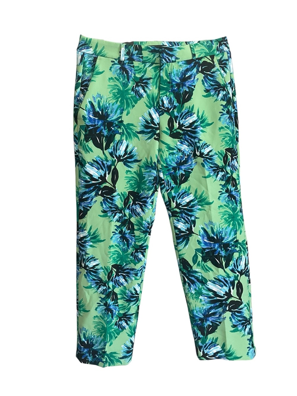 NWT Banana Republic Avery Floral Ankle Pants Sz 6 Blue Green Mid Rise Stretch - Picture 4 of 10